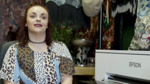Beth Travers in her BOBO1325 Studio with Epson SureColor SC-F500