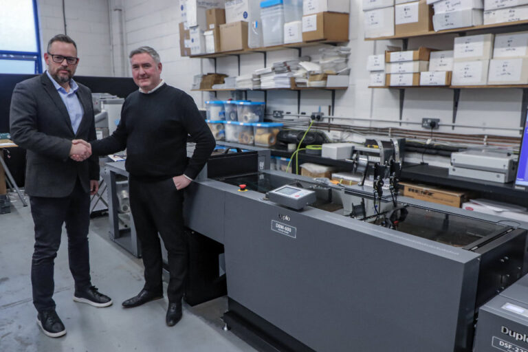 (L to R) Craig Harry, Regional Sales Manager Duplo UK and Chris Brady, Managing Director of Print4UK