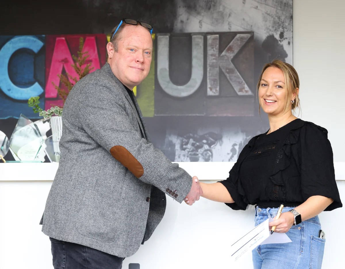 Chris Davies, Event Director of The Print Show with Sarah Neate, Group Marketing Director of CMYUK