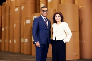Puneet and Dr Poonam Gupta OBE, Joint-CEOs of PG Paper, were recognised among 10 winners of the Made in the UK, Sold to the World Awards