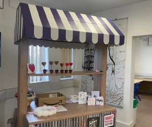 The 'market stall' has been donated to Maplewell Hall School in Woodhouse Eaves, Leicestershire, which specialises in