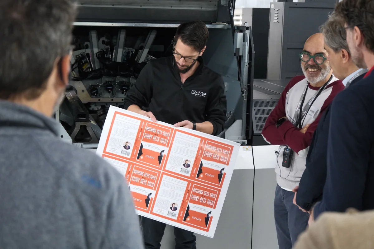 Across seven, targeted, invitation-only events at Fujifilm’s Print Experience Centre in Brussels, visitors were treated to a deep dive into Fujifilm inkjet technology, in particular the Jet Press 750S High Speed Model and the Jet Press 1160CFG