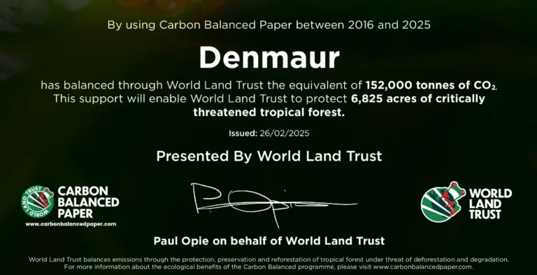 Denmaur Achieves ¼ Million Tonnes of Carbon Balanced Paper Sales