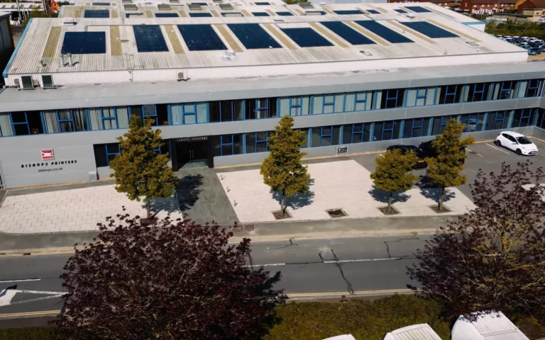 Bishops Printers aerial view