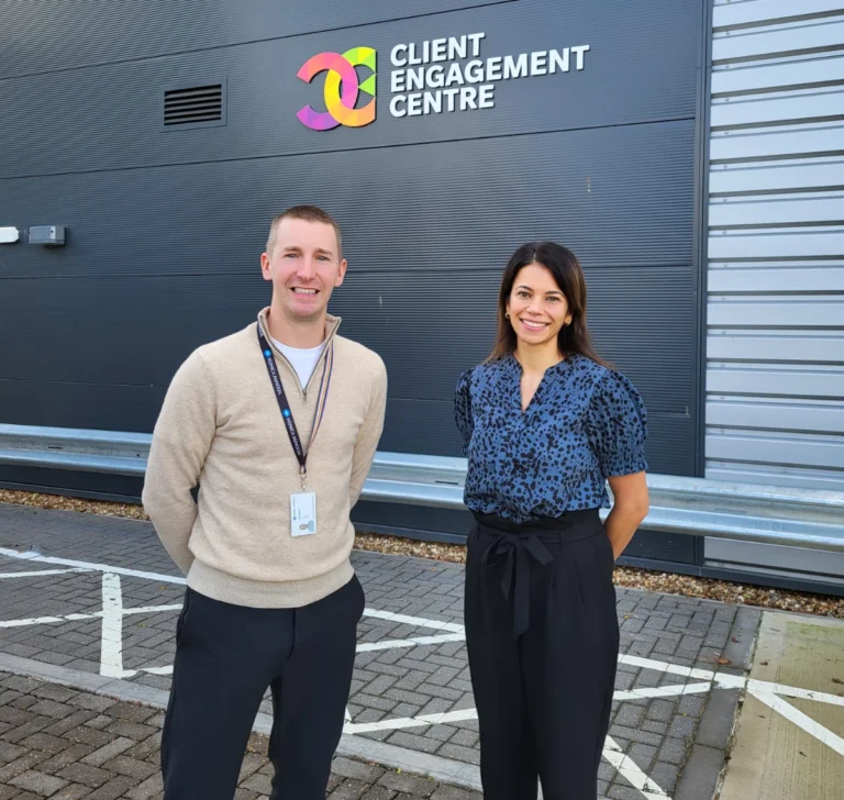 ben mills and vickie bradshaw from konica minolta are taking part in the challenge