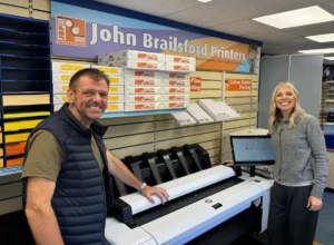 john brailsford and amy smith of stanford marsh at john brailsford printers