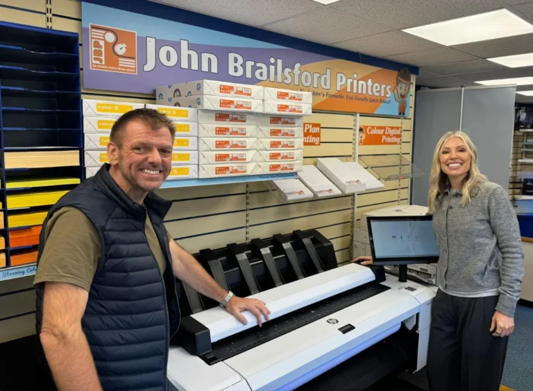 john brailsford and amy smith of stanford marsh at john brailsford printers