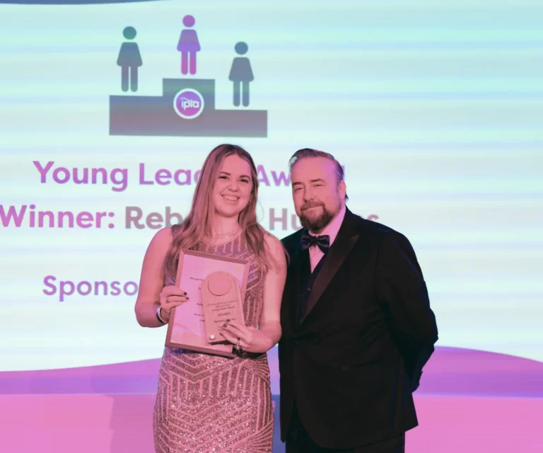 young leader winner l to r rebekah hughes of latcham and award sponsor imprint mis' pete horwood