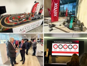 Xerox showcased new presses, automation and its Production Ecosystem, alongside its Aston Martin F1 partnership, highlighting efficiency gains and future growth opportunities
