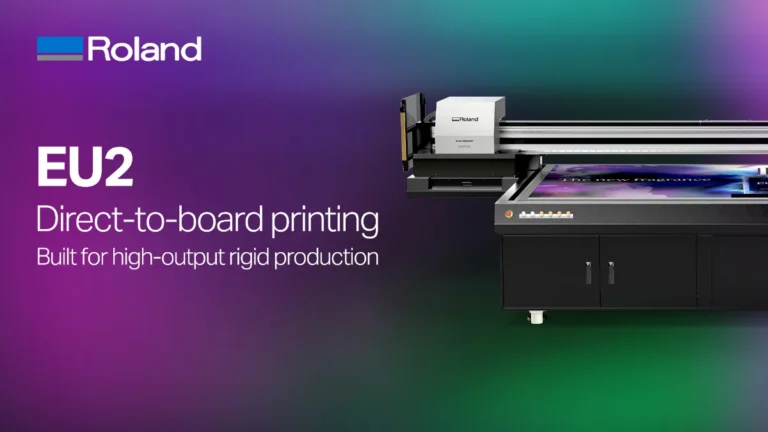 roland dg launches eu2 1000mf, simplifying high output board production with direct to board uv flatbed printing